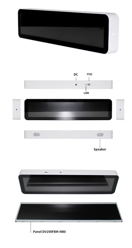 19 Inch Stretched Bar LCD Display Digital Shelf Edge Advertising Screen DV190FBM NB0