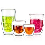 450ml 650ml Personalized Glass Cup Clear Double Wall Glass Mug