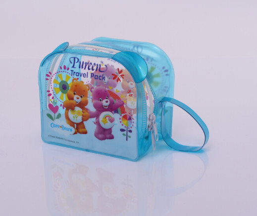 Clear Plastic PVC Wash Bag , Frosted Cosmetic PVC Wash Bag With Zipper