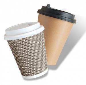China Leakproof Waterproof Kraft Paper Cups With Lids Coffee Tea Smoothies wholesale