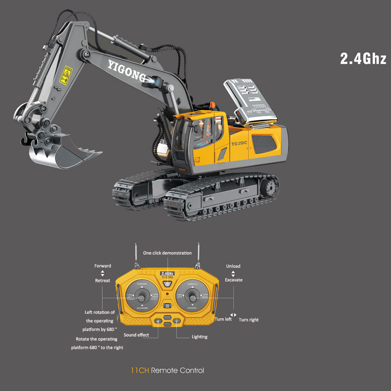Exciting Children's Car Gifts Alloy Engineering Vehicle Series Remote Control Excavator