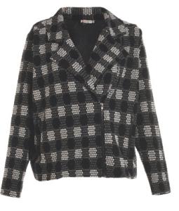 China Cross Closure Plaid Womens Coat Long Sleeve , Cool Womens Winter Coats wholesale