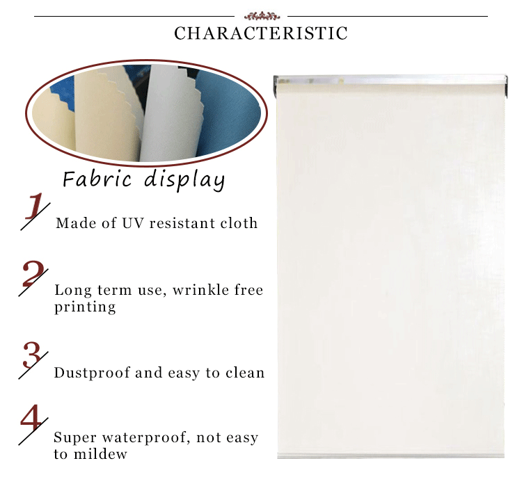 Double roller blinds window blinds fabricin door blinds fabric white coating roller fabric Europe style two layer blind