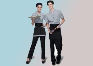 China 100% Cotton Trendy Restaurant Uniforms Lapel With Bow Tie For Restaurant Staff wholesale