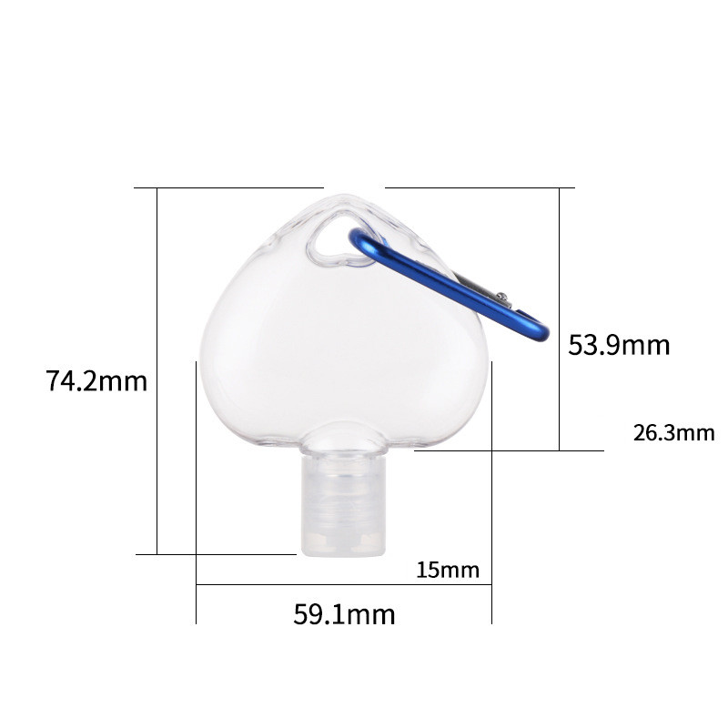 Eco Keychain Spray Bottles PET Refillable Portable Hand Sanitizer 2.1oz