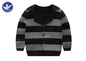 China Boys Tailored Collar Kids Sweater Coat Stripes Children Knitted Blazer Suit wholesale