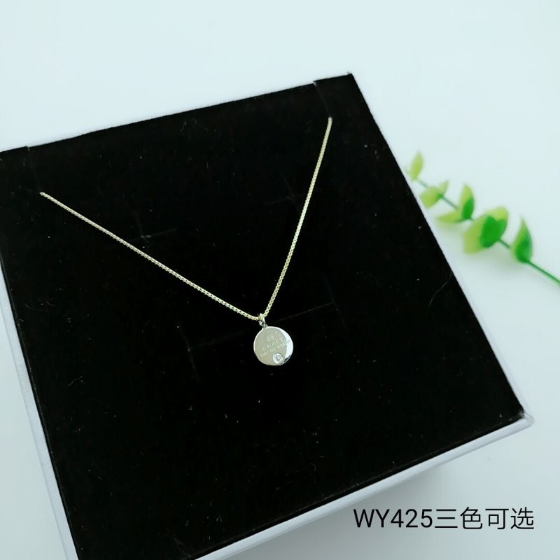 925 Sterling Silver Star Moon CZ Charm Choker collarbone chain necklace WY150