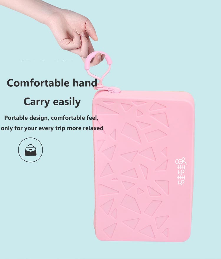 Large Capacity Square Silicone Cosmetic Organiser Travel Portable Storage Bag Waterproof Storage Bag