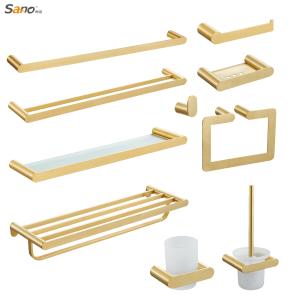 China Gold Luxurious Stsinless Steel 304 Bathroom Hardware Sets Accessories wholesale