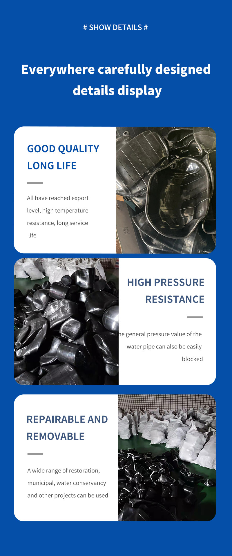 Adjustment Valve adjust the air pressure inside the airbag at any time to achieve the best sealing effect
