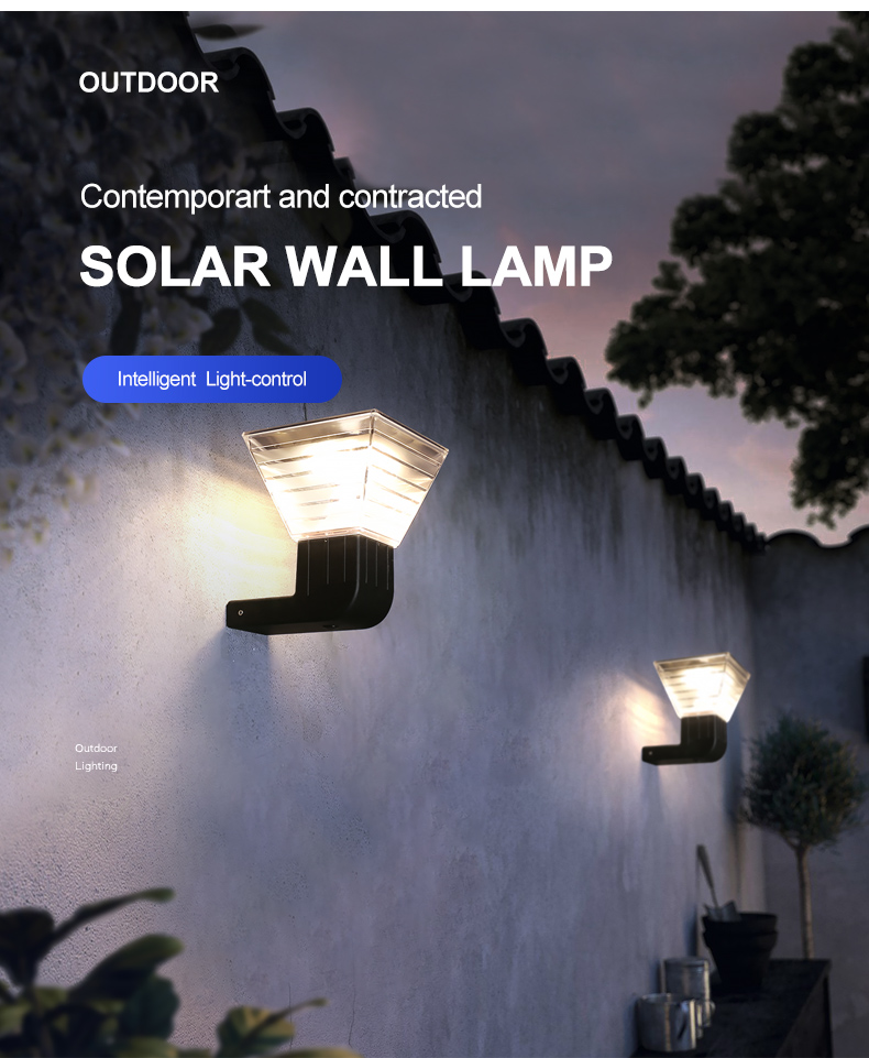 20W Square Deck to Dawn Solar Powered Wall Lights Upgraded Solar Fence Lamp 100lm