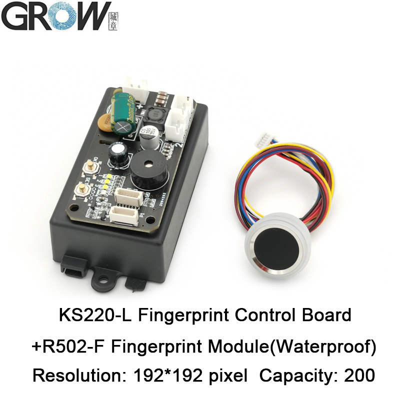 Ks220-L+R502-F DC30-75V Fingerprint Control Board 2 Relays Admin/User Funtion Self-Locking/Jog/Ignition Mode