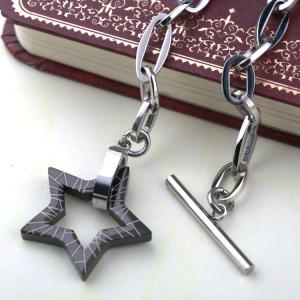 China European Charm Bracelet For Men Five-pointed star Charms, Stainless Steel Snake Chain wholesale