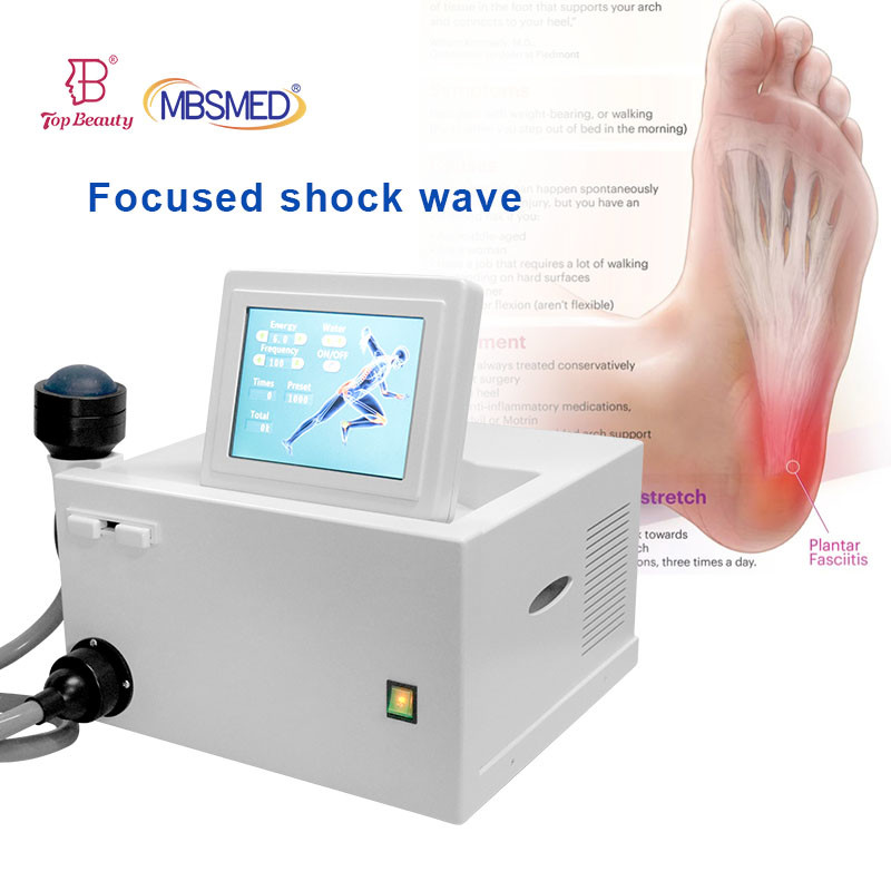 Portable ED Pain Relief Focused Shockwave Therapy Physiotherapy Focused 10bar Shock Wave Machine
