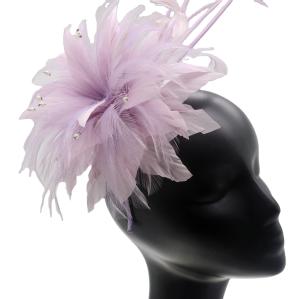 China Graduation Occasion pink feather fascinator , Hackle Flower Feather Headband wholesale