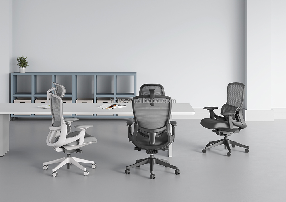 Adjustable High Back Full Mesh Executive Office Chair with Aluminum Foot and Fabric