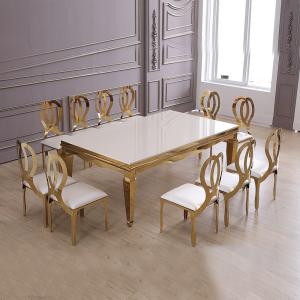 China Modern 20 - 40mm Luxury Marble Dining Table 12 Seat 96x48x30inch wholesale