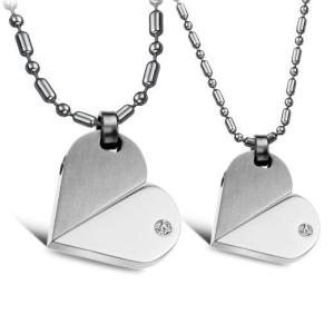 China New Fashion Tagor Jewelry 316L Stainless Steel couple Pendant Necklace TYGN327 wholesale