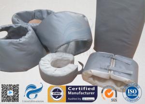 China High Temperature Grey Silicone Fiberglass Removable Thermal Insulation Covers , Flange Thermal Covers wholesale