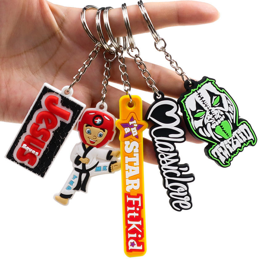 Soft Rubber PVC Keychain 2d/3d Silicone Keyring Customized