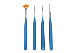 China Cosmetic Blue Nail Art Design Brushes , 4 Piece Cosmetic Nail Art Brush wholesale