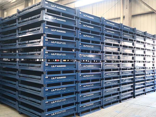 Secure Locking System Collapsible Pallet Cage / Pallet Cages Galvanized Finish Load Bearing Capacity