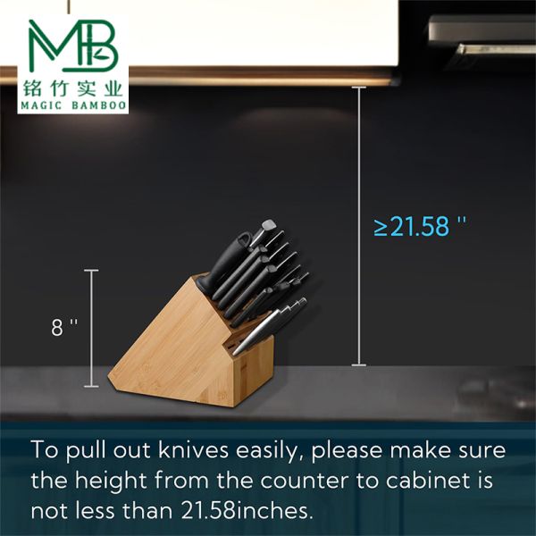 20 Slot Bamboo Knife Block For Kitchen Countertops