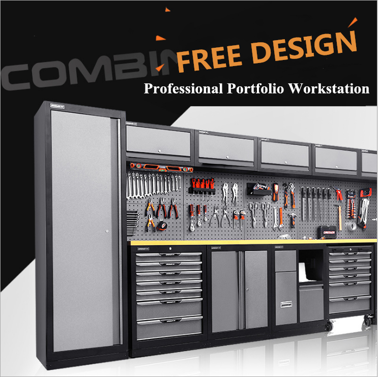 ISO9001 0.8-1.5mm Fixed ODM Garage Cabinet Workbench