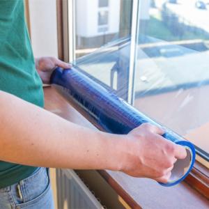 China Clear 600Mm LLDPE Window Glass Protection Film Roll UV Resistance wholesale