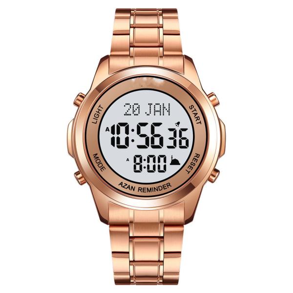 2097 qibla mens watch reloj digital hombre direction muslim prayer watches azan
