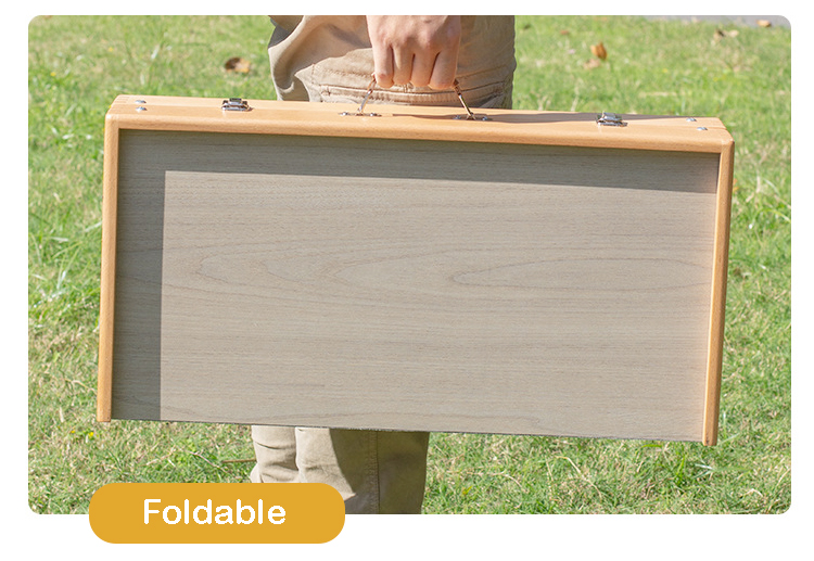 Wood Style Panel Portable Folding Mahjong Table for Outdoor Party Events and Gatherings