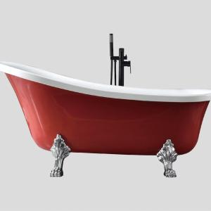 China Acrylic Free Standing Clawfoot Slipper Bathtub 58 Inch Clawfoot Tub Personalized wholesale