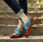 Leather Women's Dress Shoes 3.5 Inch Heel Height Soft Leather Oxford Shoes