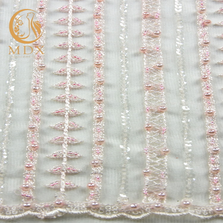 MDX 3D Bridal Lace Fabrics 20% Polyester Lace Material For Dress
