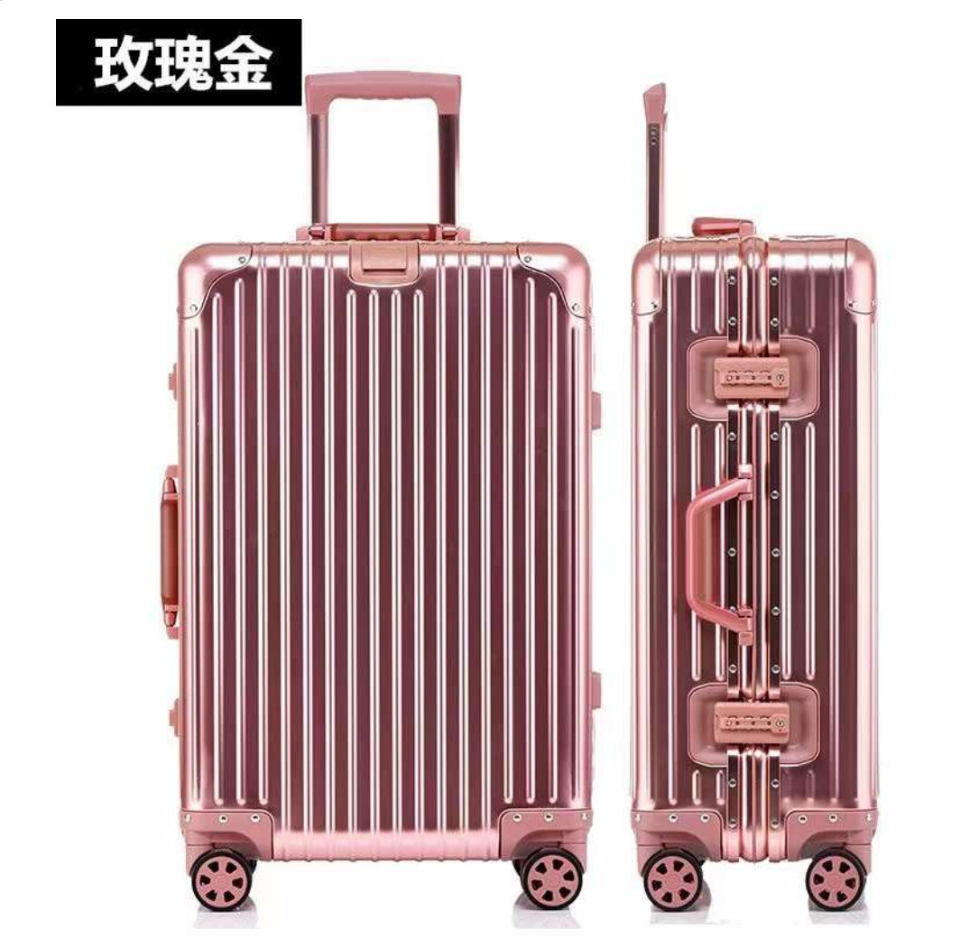 Aluminum Frame Travel Trolley With Silent Wheels 24 Inch Durable Hard Shell Customized Traveling Suitcase Luggage