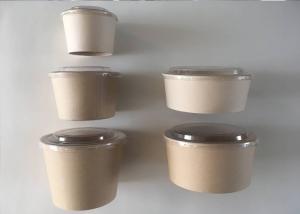 China 600ml Biodegradable PLA Coating Disposable Paper Soup Bowls Bucket wholesale