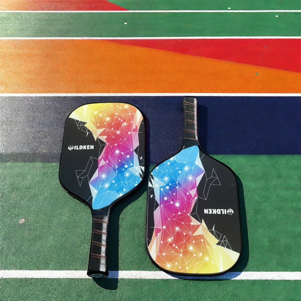 2 Paddle 4 Balls 1 Bag Fiberglass Pickleball Paddle Set 10mmPP Honeycomb Core Length cm 40