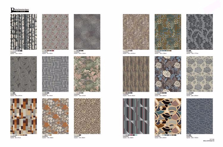 Modern style 7*7*7 axminster gray printed lobby carpet