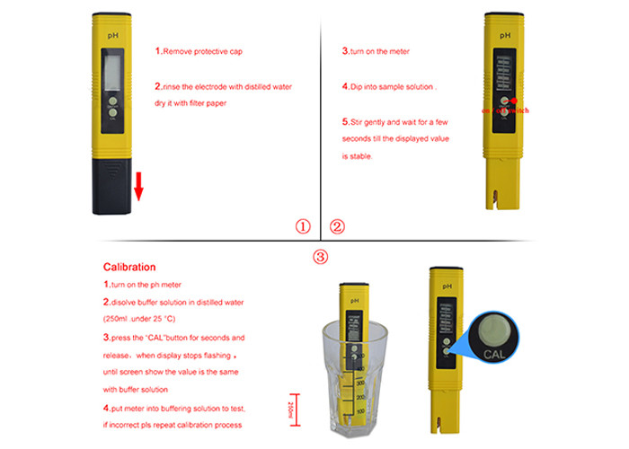 Laboratory Digital PH Meter Pen Type For Aquarium / Pool Water , Hgih Accuracy