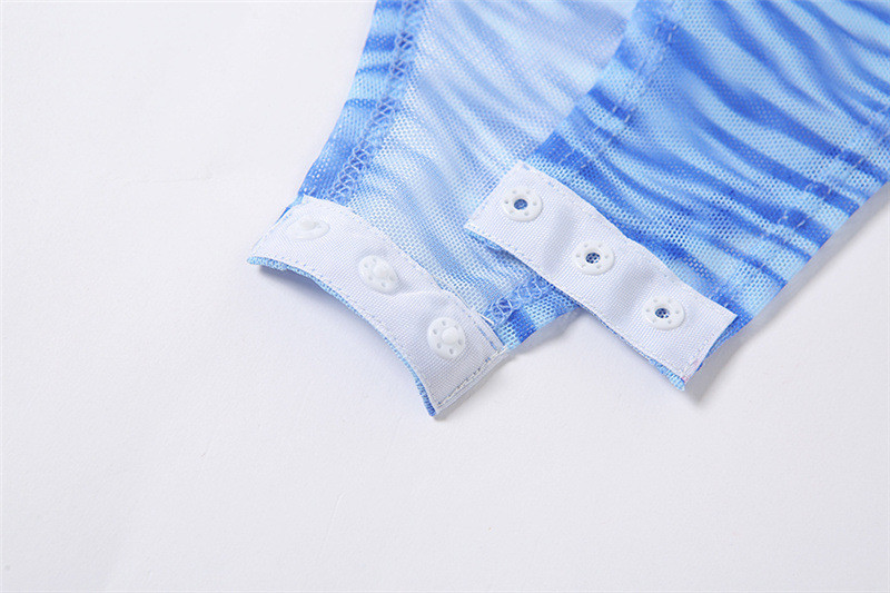 One Line Neck Ladies Camisole Tank Tops See Through Net Gauze Printing