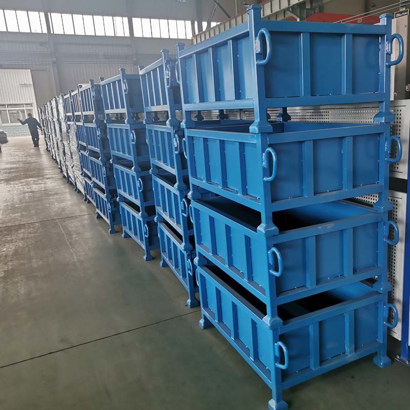 Durability Industrial Steel Grid Metal Box Pallet For Warehouse Stacking Storage Box