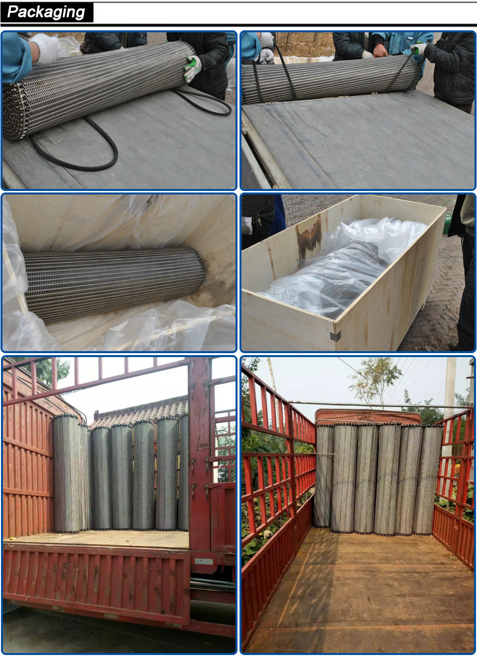 30m 304SS Conveyor Wire Mesh Belt High Temperature Resistance For Water Purifier