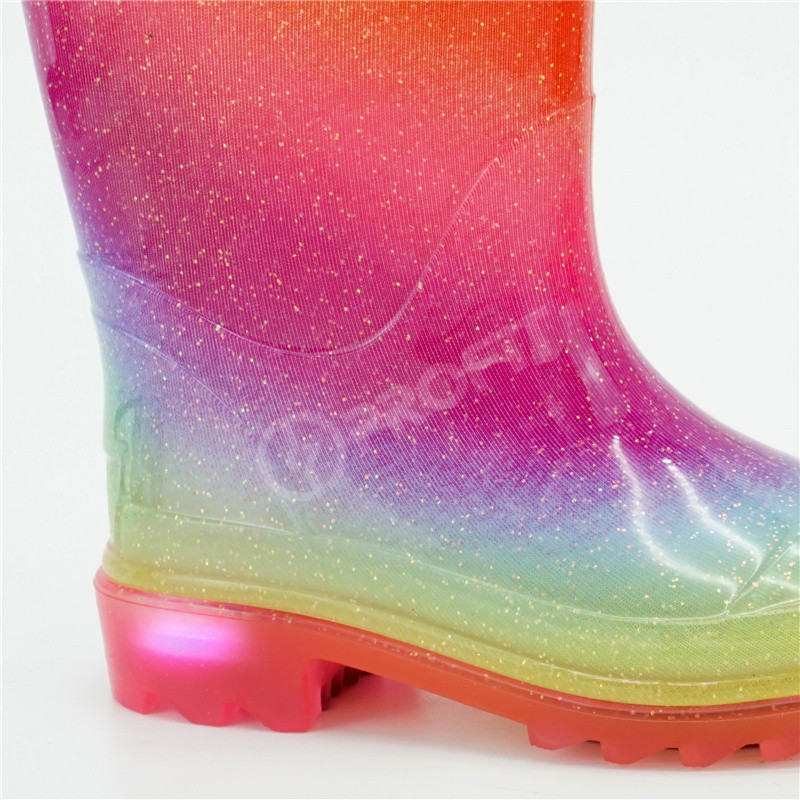 Acid Resistant 28EU Kids Light Up Rain Boots With Heel Glow