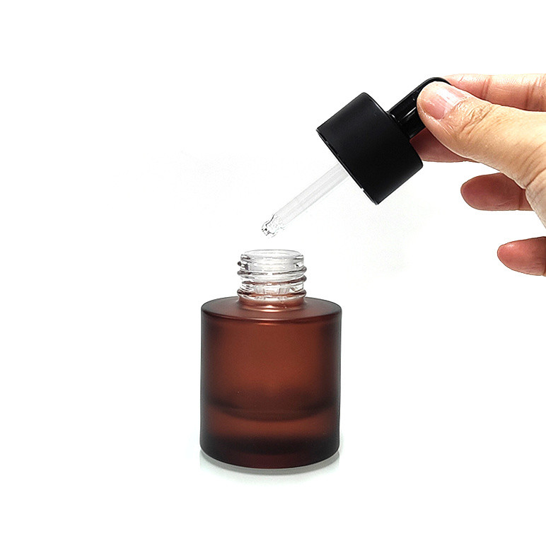 Flat Shoulder Glass Serum Bottle Cosmetic Packaging Bottles Leakproof