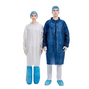 China White Lightweight Disposable Lab Coats No Woven S To XXXL 30-40gsm wholesale
