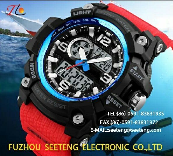 wholesale Silicone watch with alloycase and custom logo movement watch concise style bright red strap custom color