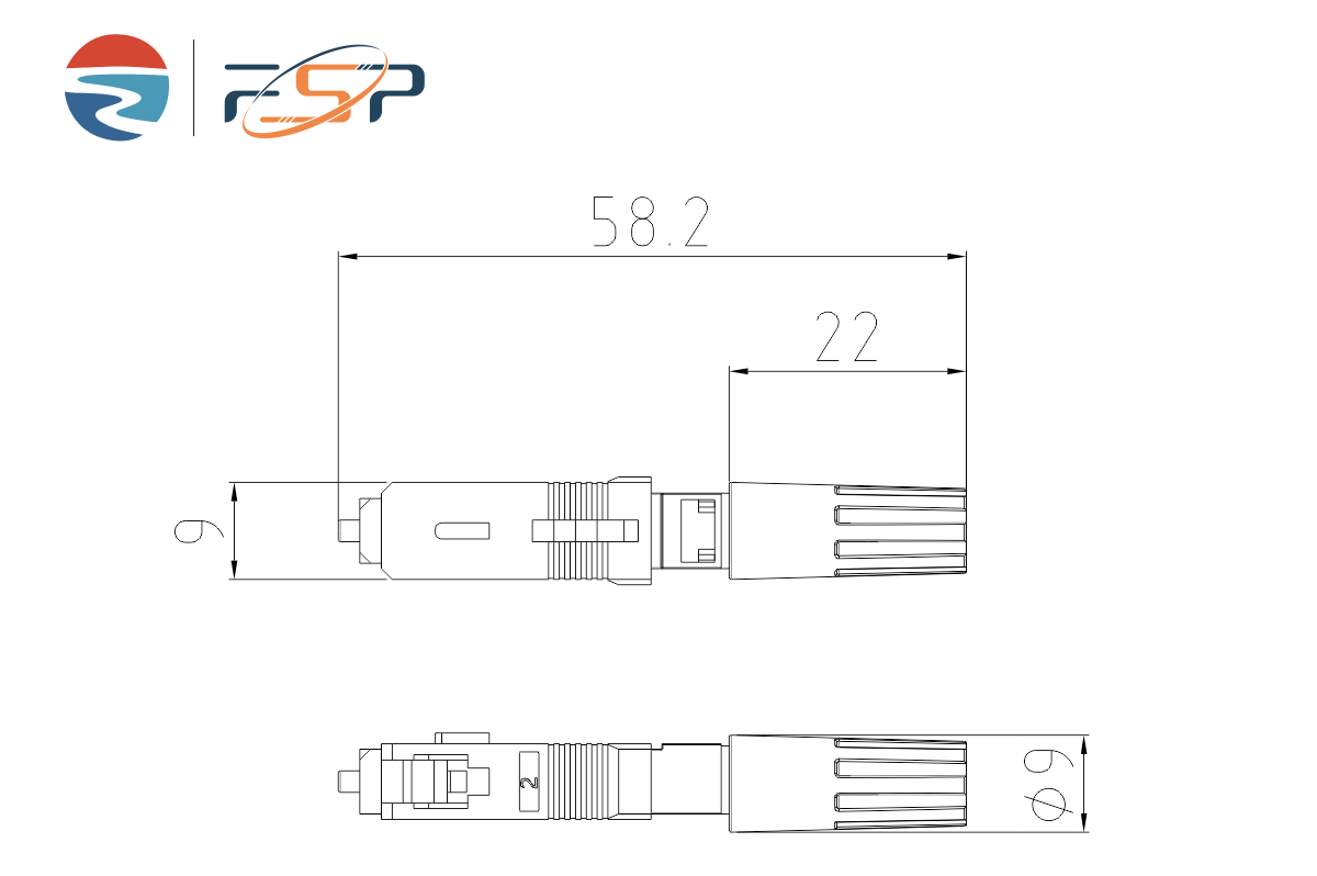 SC APC Fiber Optic Fast Connector for Network Field Assembly Return loss APC≥55dB