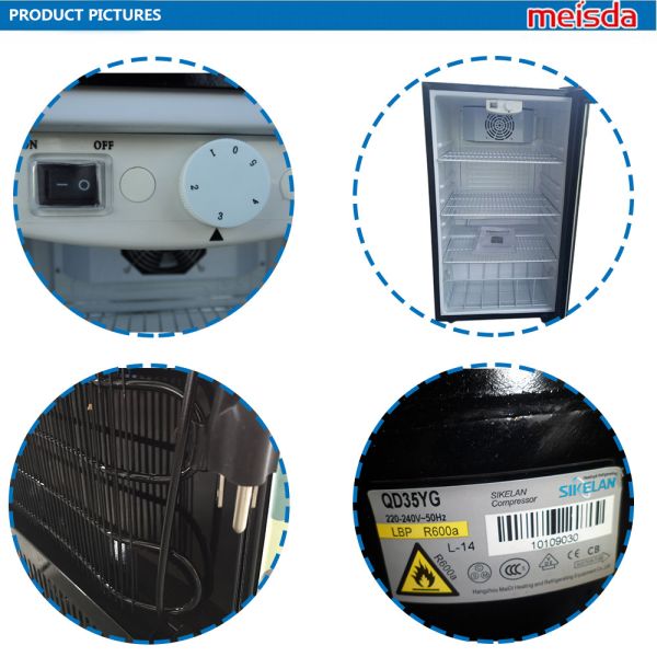 98LTable top Glass Door Mini Refrigerator with Compressor picnic refrigerator SC98