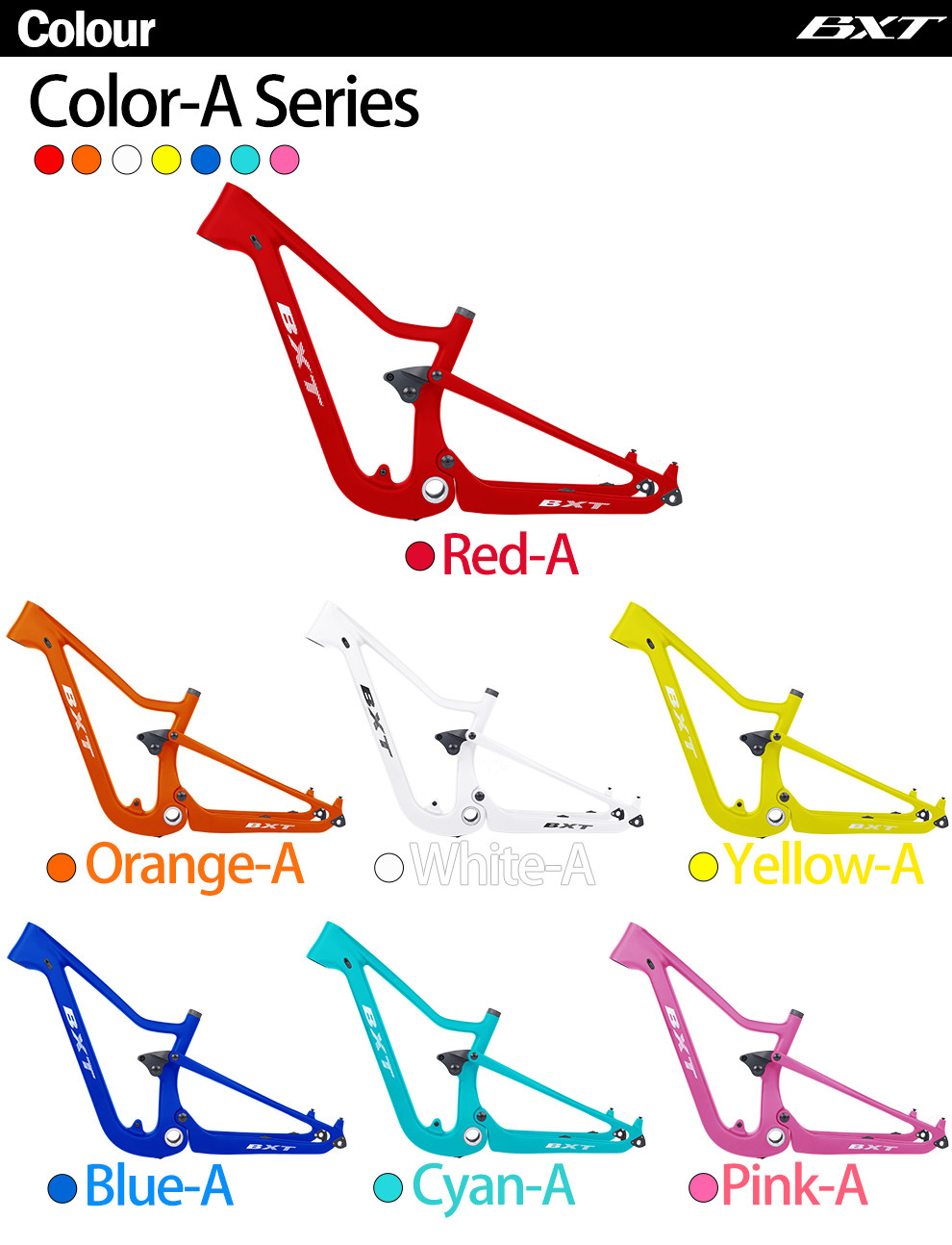 XC Carbon Full Suspension Frame 24 Kids MTB Bike Frame