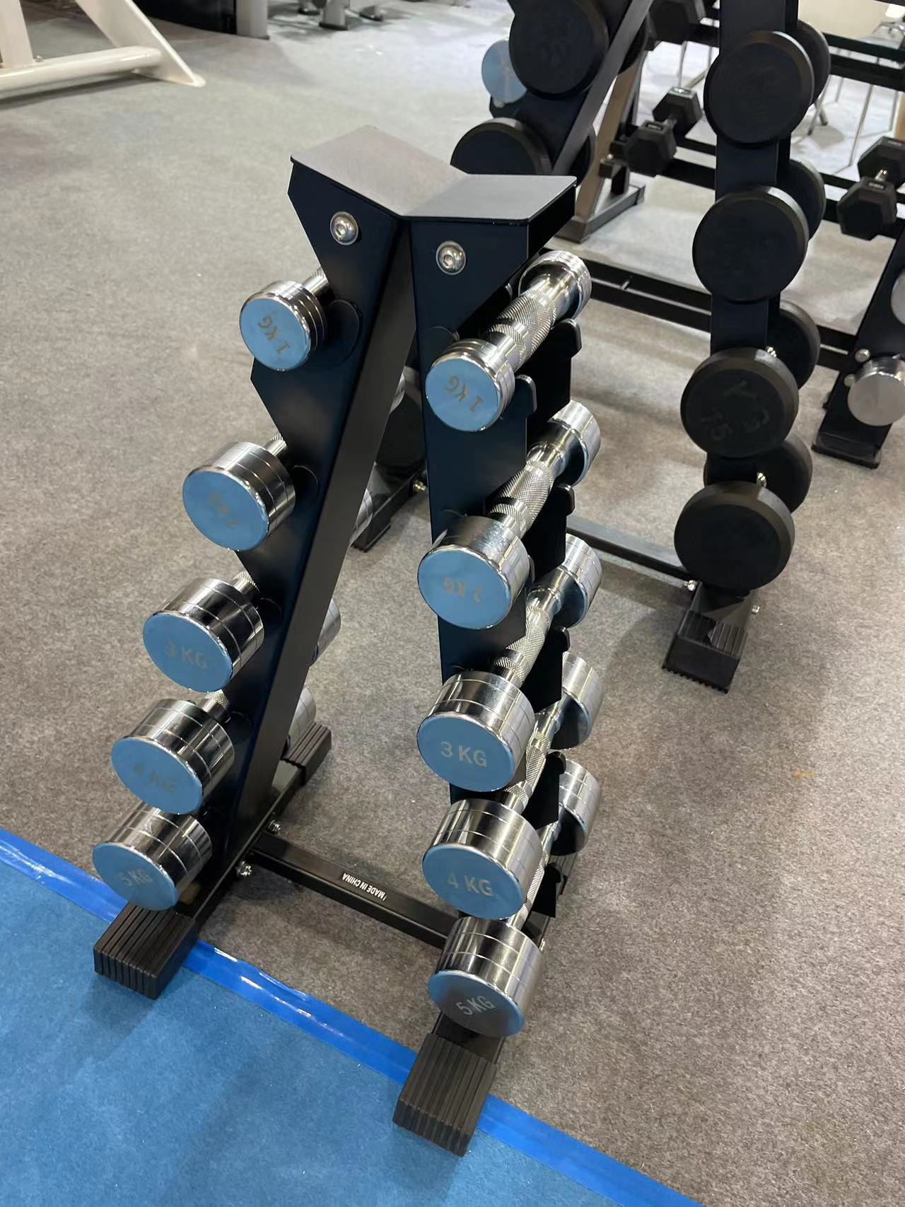 Training Bodybuilding Steel Metal Dumbbell Rack Multifunctional Foldable